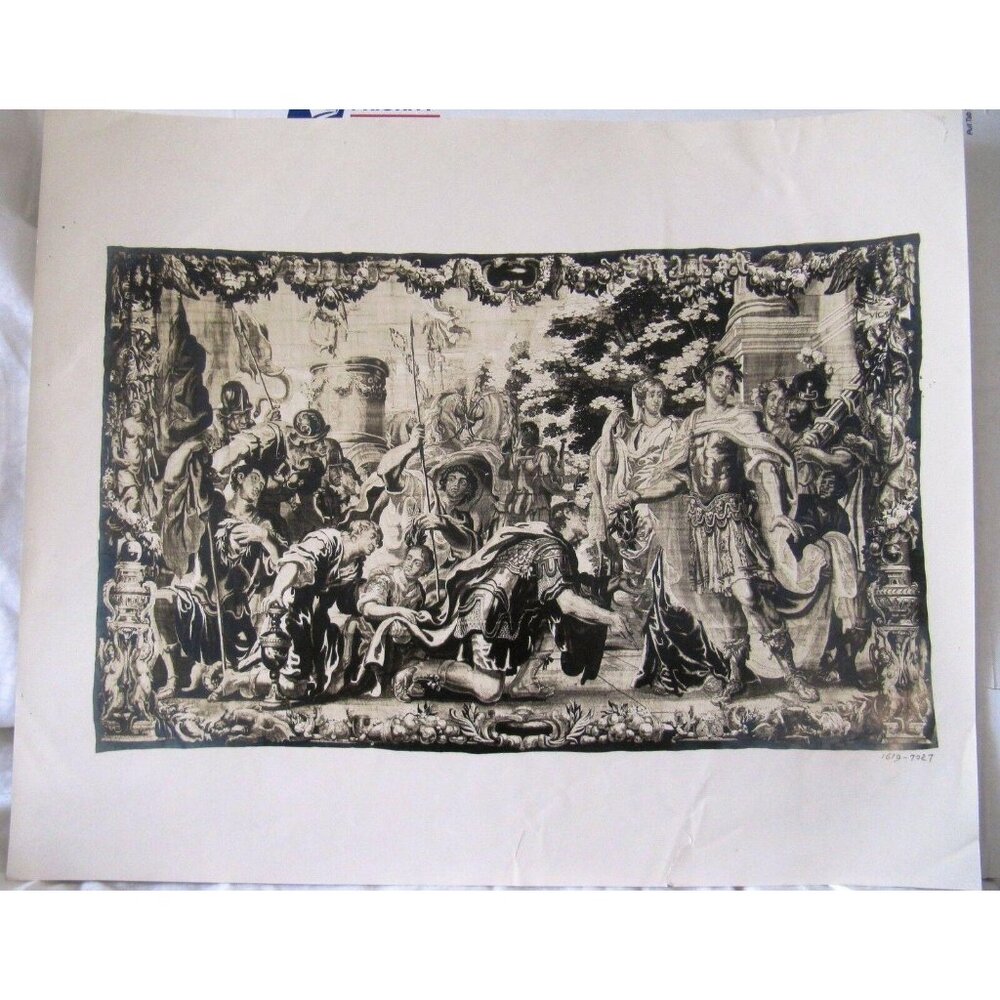 Vintage French & Co Tapestry Dealer Photo Triumph of Agusta and Livia WWF207